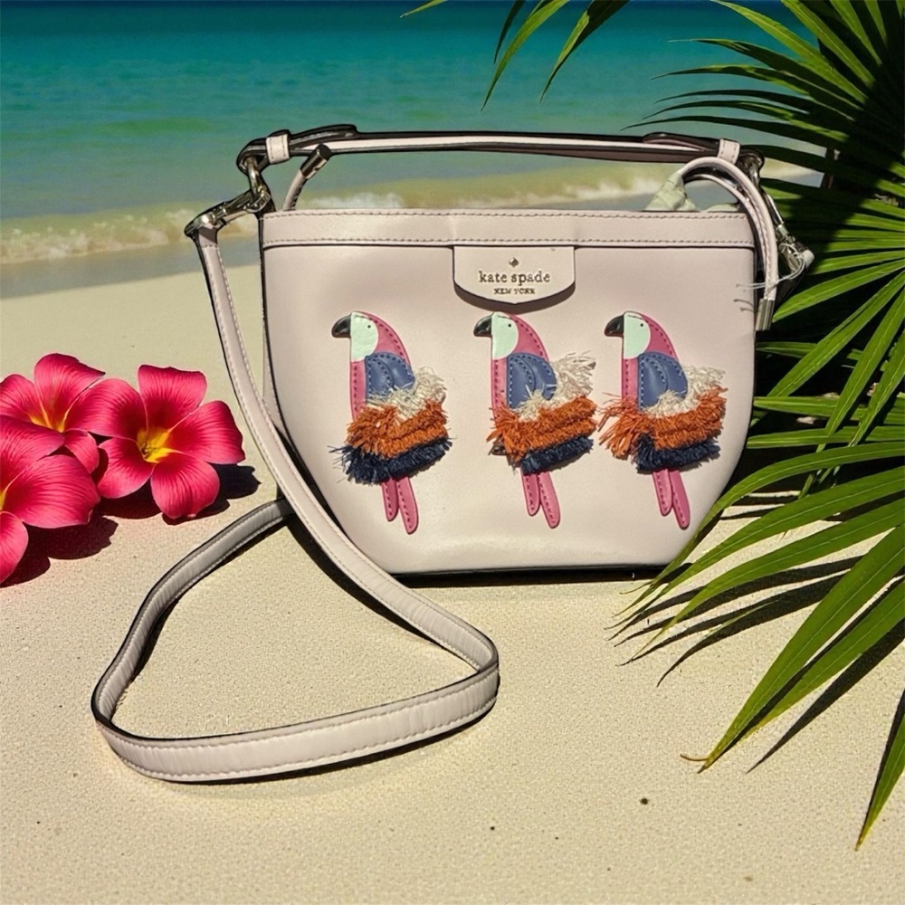 Kate Spade Pink Crossbody Bag with Parrot Design